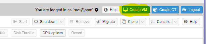 Create VM button