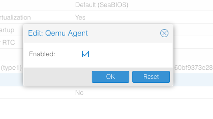 QEMU Guest Agent option