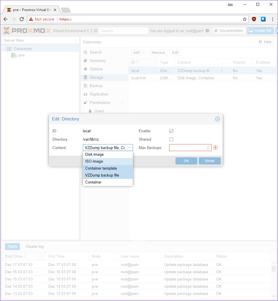 Storage view after cleanup